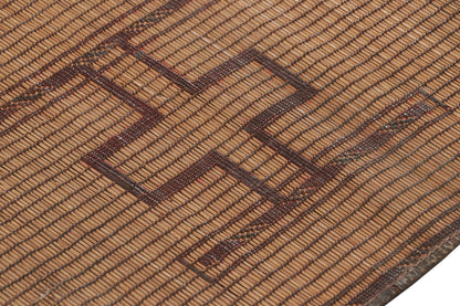 Vintage Moroccan Tuareg Mat in Brown with Geometric Patterns from Rug & Kilim Rugs