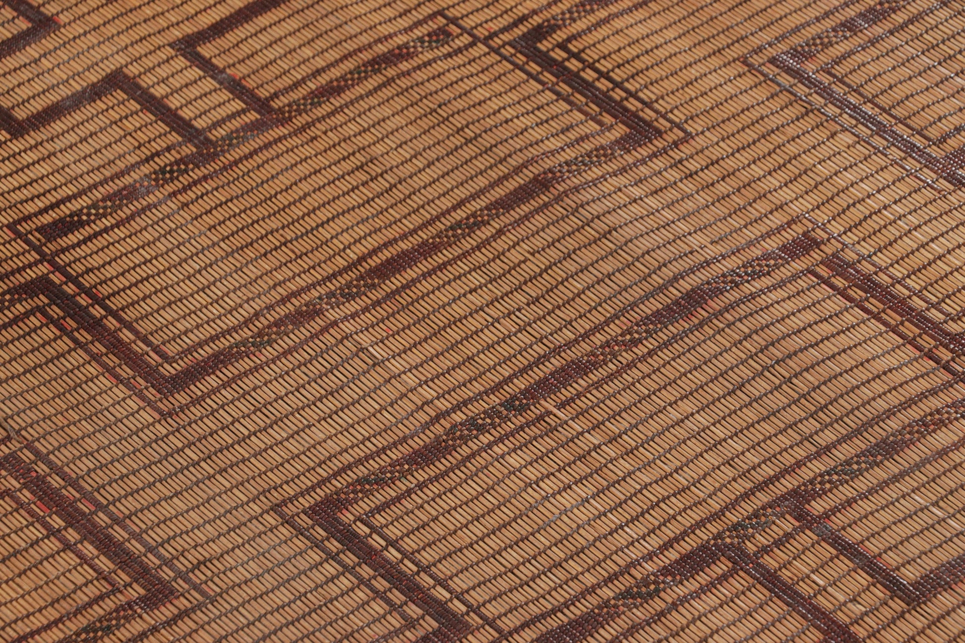 Vintage Moroccan Tuareg Mat in Brown with Geometric Patterns from Rug & Kilim Rugs