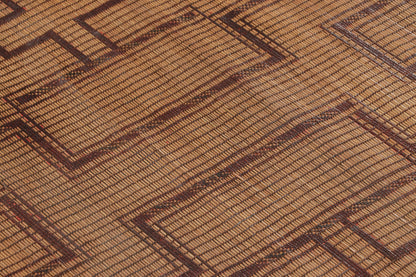 Vintage Moroccan Tuareg Mat in Brown with Geometric Patterns from Rug & Kilim Rugs