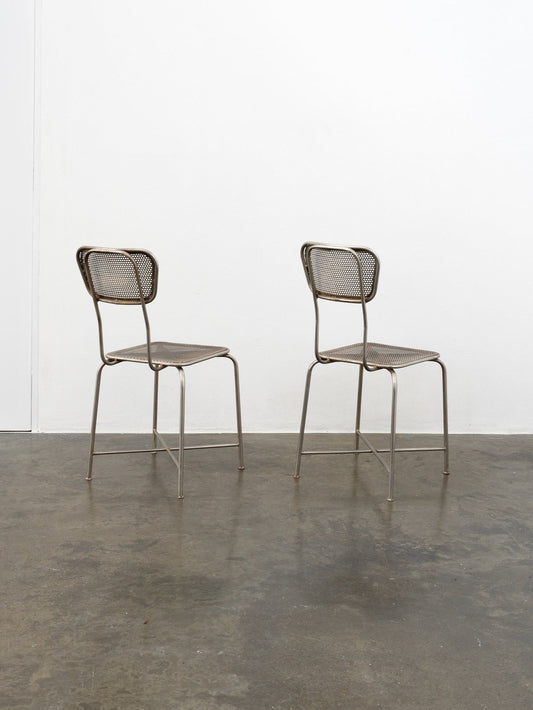 Vintage Perforated Metal Chairs Chairs