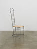 Vintage Sculptural Steel and Straw Chair Chairs