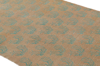 Vintage Turkish Kars Runner Rug in Brown with Sky Blue Patterns from Rug & Kilim Rugs
