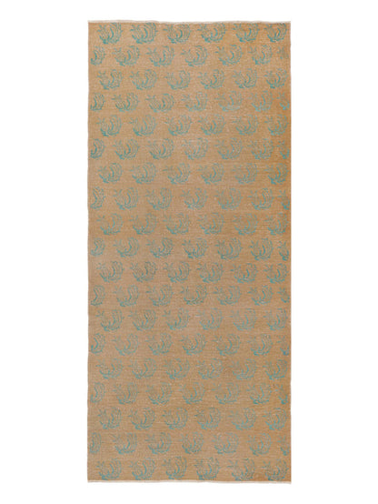 Vintage Turkish Kars Runner Rug in Brown with Sky Blue Patterns from Rug & Kilim Rugs