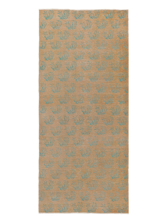 Vintage Turkish Kars Runner Rug in Brown with Sky Blue Patterns from Rug & Kilim Rugs