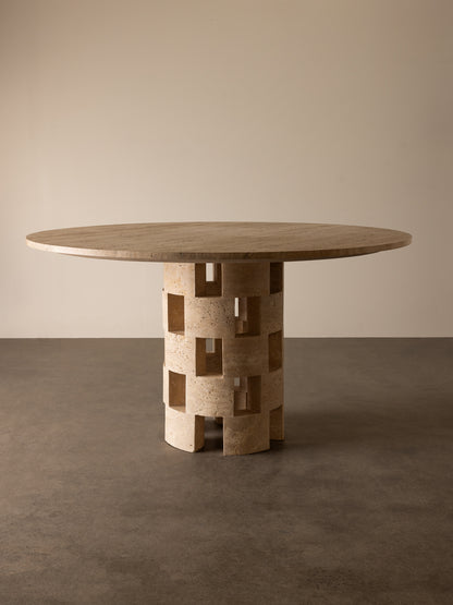 Vivi Dining Table in Travertine