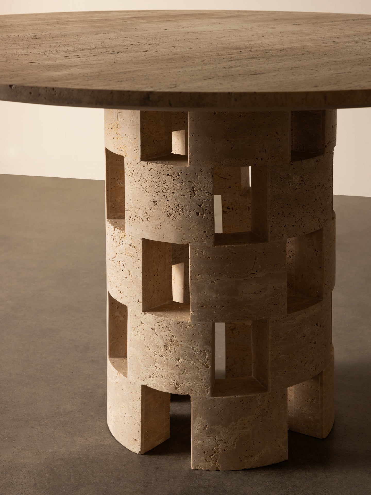 Vivi Dining Table in Travertine
