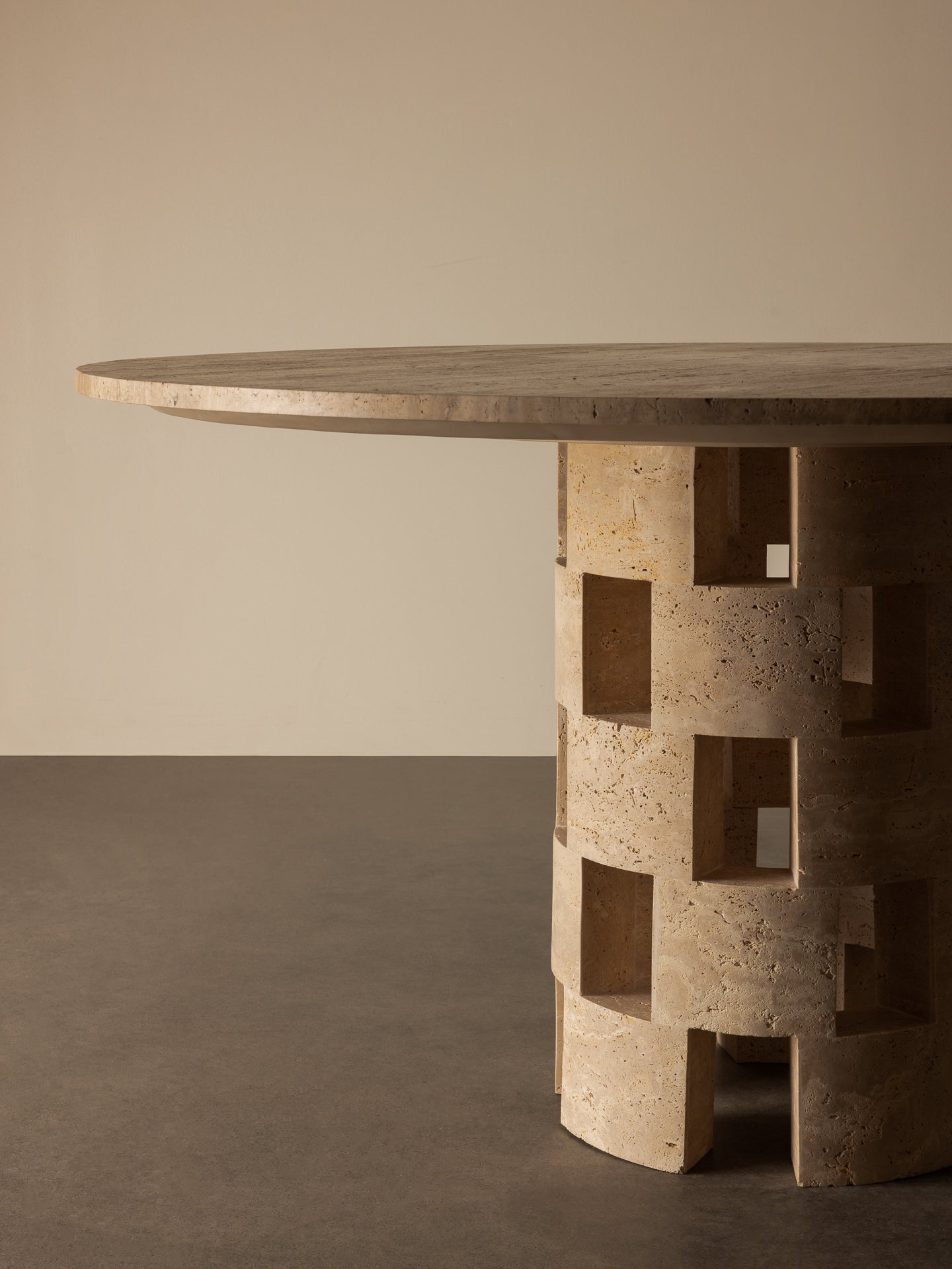 Vivi Dining Table in Travertine