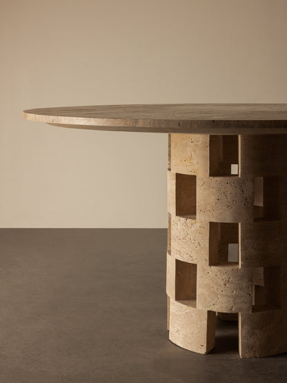 Vivi Dining Table in Travertine