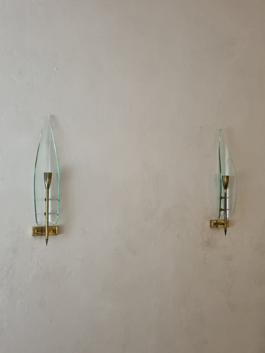 Wall Sconces Designed and Produced by Cristal Art, Italy 1950 Sconces