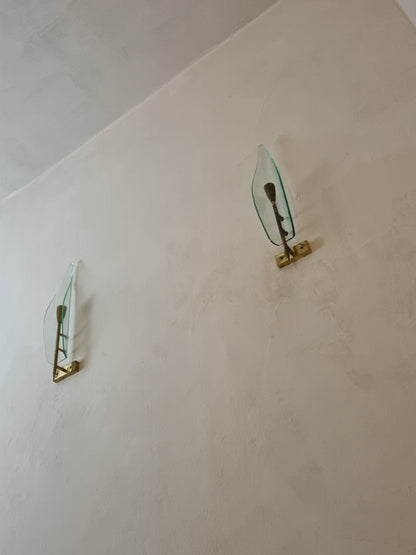 Wall Sconces Designed and Produced by Cristal Art, Italy 1950 Sconces