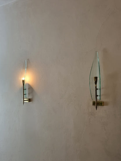 Wall Sconces Designed and Produced by Cristal Art, Italy 1950 Sconces