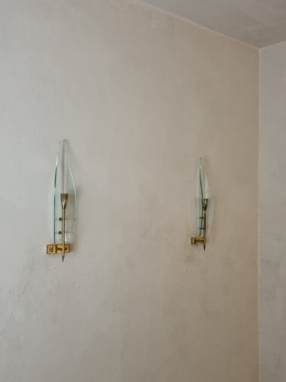 Wall Sconces Designed and Produced by Cristal Art, Italy 1950 Sconces