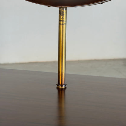 Italian Walnut Vanity Console with Round Mirror, Attributed to Paolo Buffa, 1950s Consoles