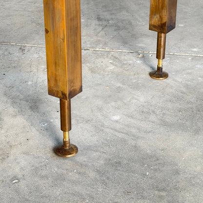 Italian Walnut Vanity Console with Round Mirror, Attributed to Paolo Buffa, 1950s Consoles