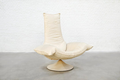 Early 1970s Gerard van den Berg Wammes Lounge Chair, Leather Chaise Lounges