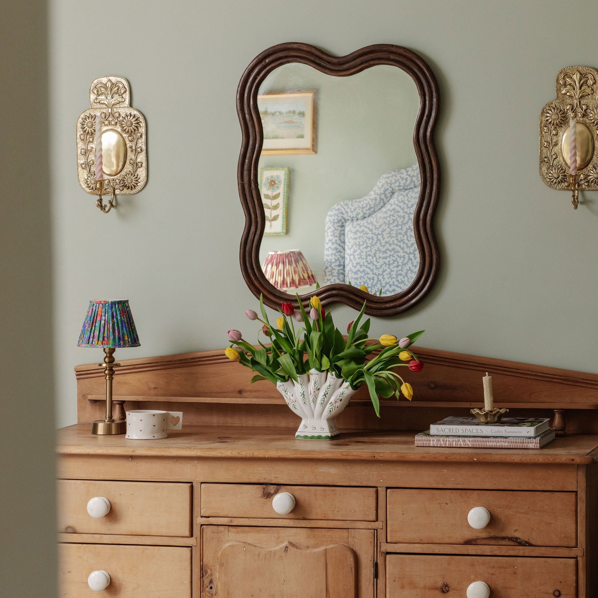 Wave Rattan Mirror, Large Mirrors