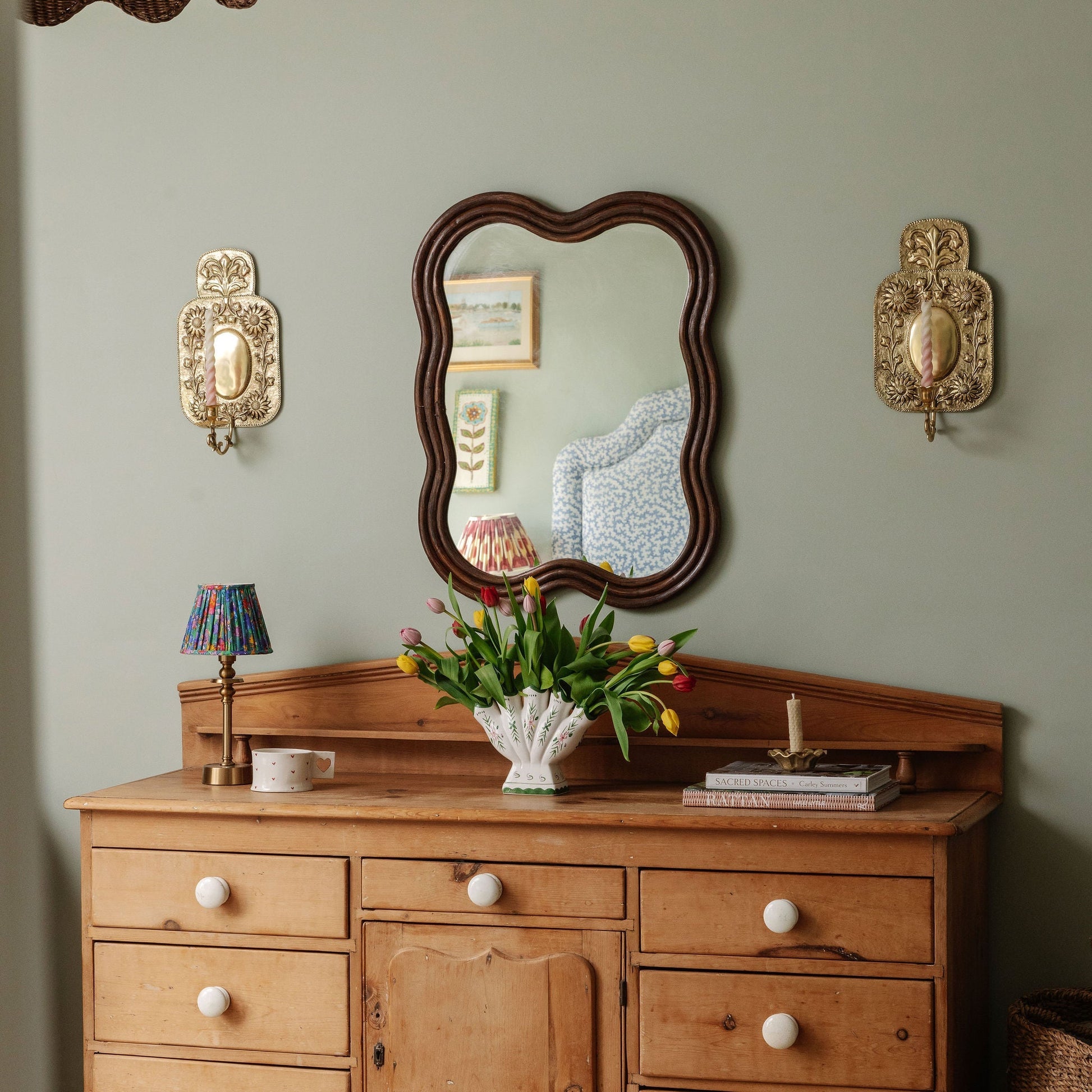 Wave Rattan Mirror, Medium Mirrors