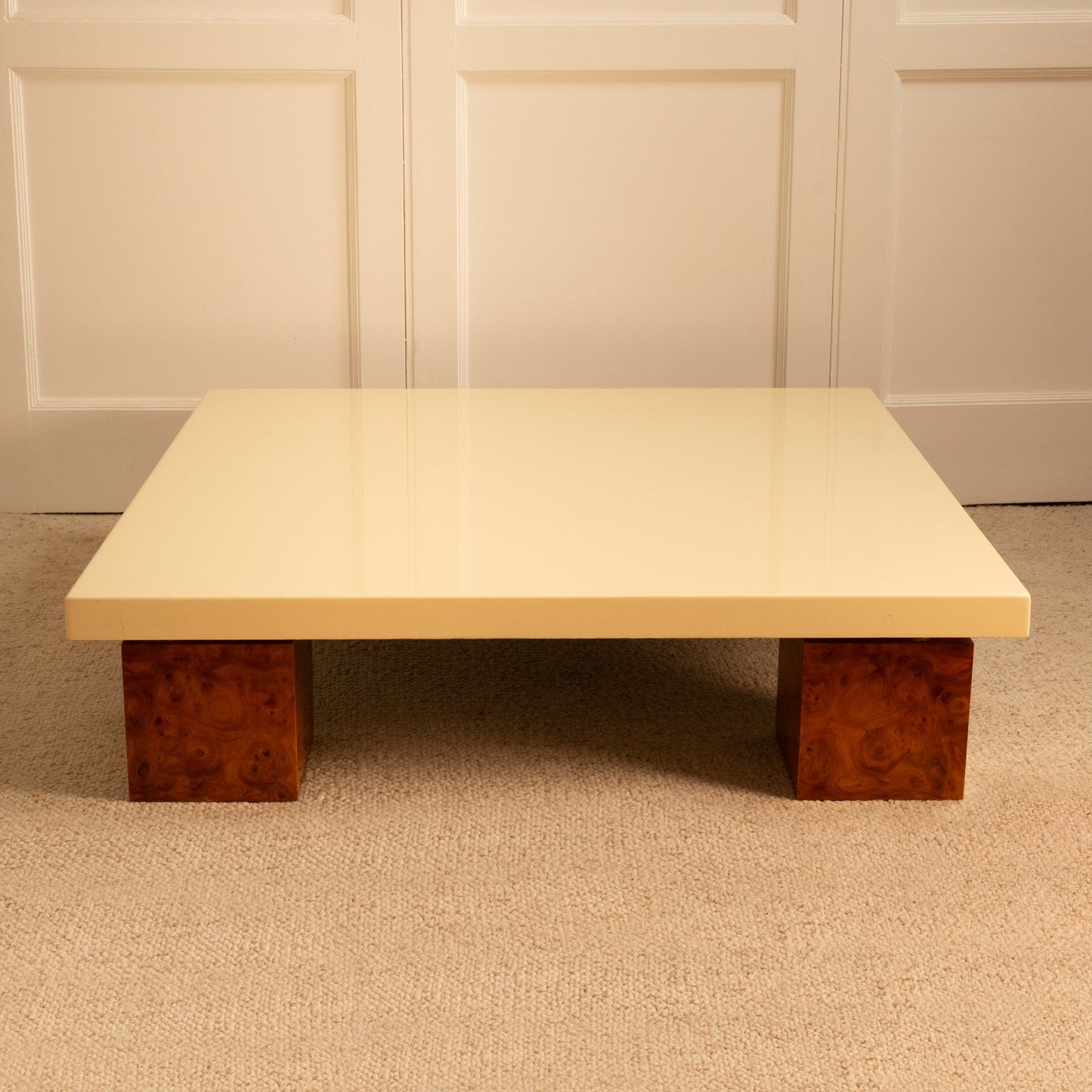 Wood & Lacquer Coffee Table, Italy 1970s Consoles