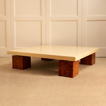 Wood & Lacquer Coffee Table, Italy 1970s Consoles