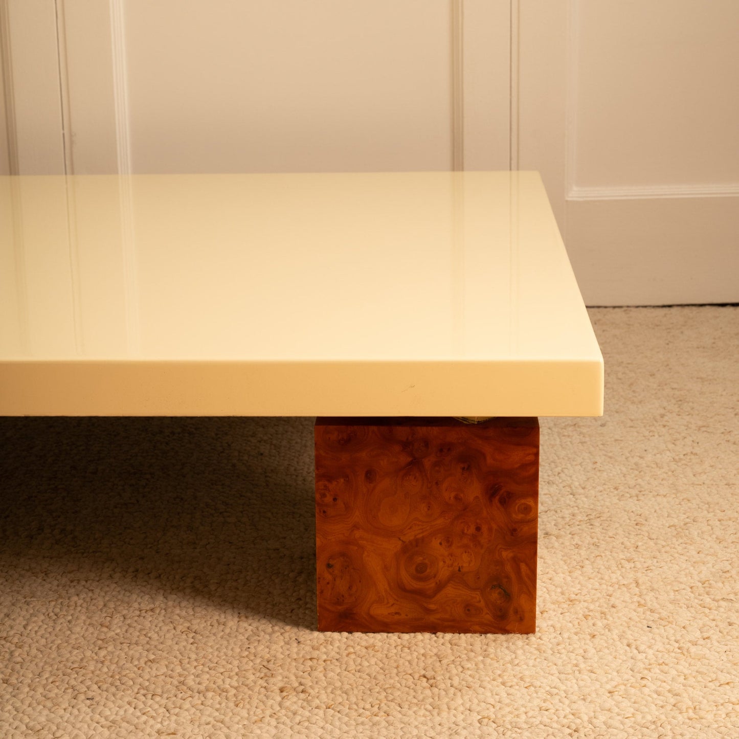 Wood & Lacquer Coffee Table, Italy 1970s Consoles