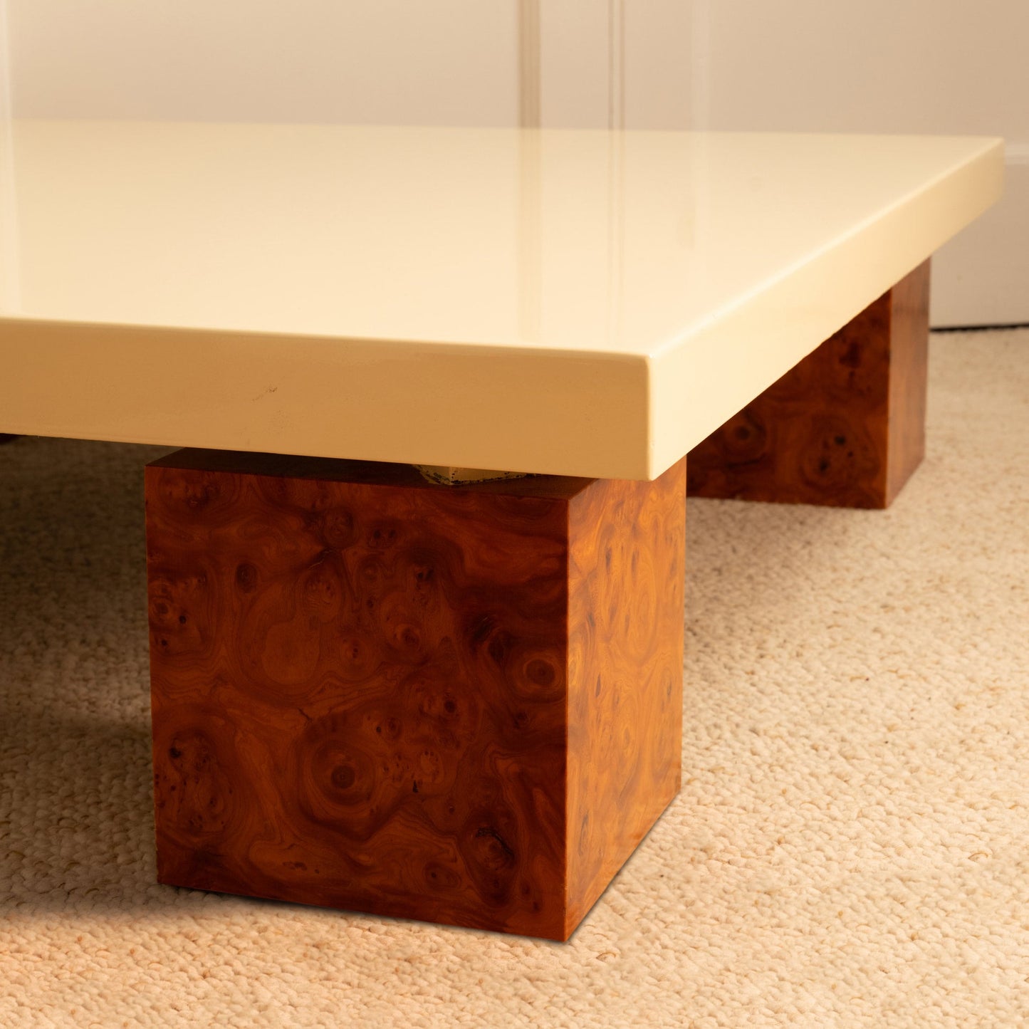 Wood & Lacquer Coffee Table, Italy 1970s Consoles