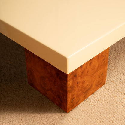 Wood & Lacquer Coffee Table, Italy 1970s Consoles