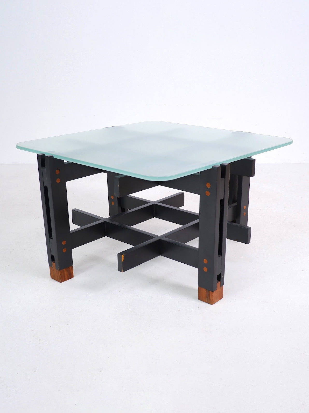Wood and Glass Coffee Table, Italy, ca. 1960 Coffee Tables