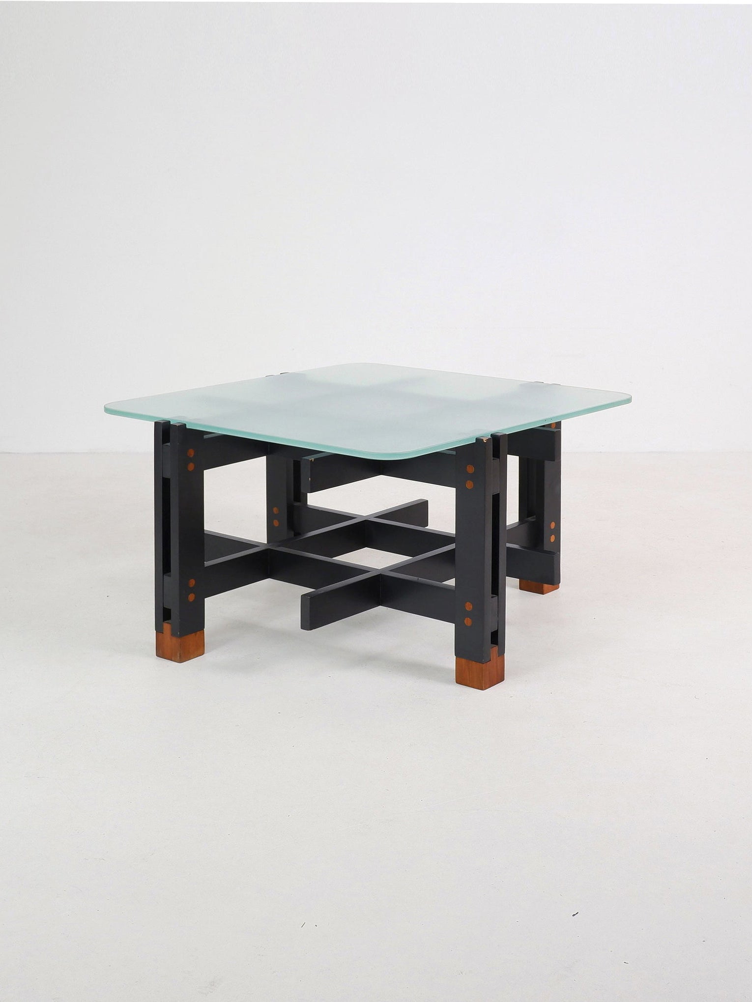 Wood and Glass Coffee Table, Italy, ca. 1960 Coffee Tables