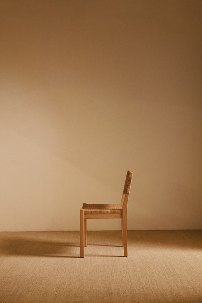 Aino Aalto birch and woven rattan 615 chairs, single chair, second side profile