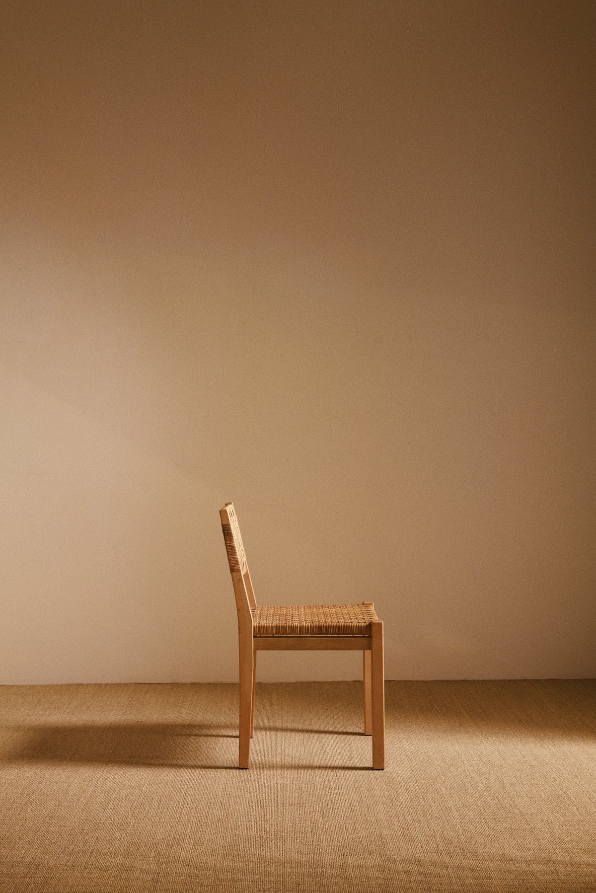 Aino Aalto birch and woven rattan 615 chairs, single chair, side profile