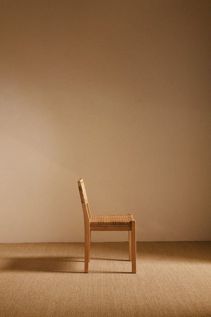 Aino Aalto birch and woven rattan 615 chairs, single chair, side profile