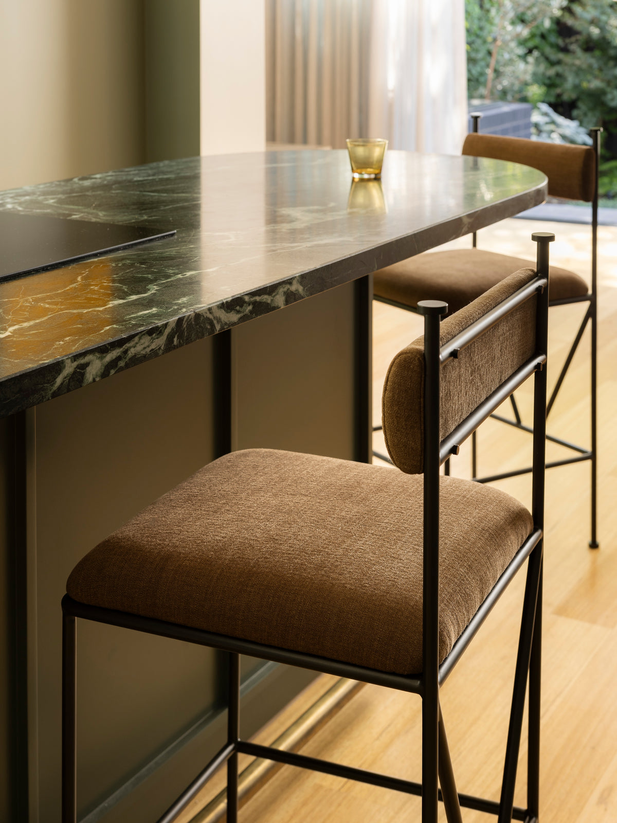 Aspen Counter Stool in Chalet by Rachel Donath, styled in a kitchen interior