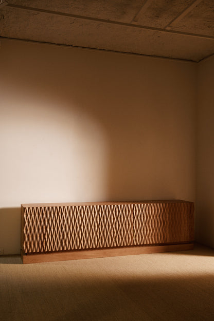 Sideboard 02 in solid oak, wide angled view