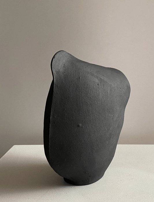 Black Abstract Ceramic Vase by Maku Ceramics
