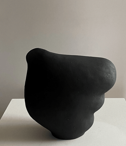 Black Abstract Ceramic Vase by Maku Ceramics