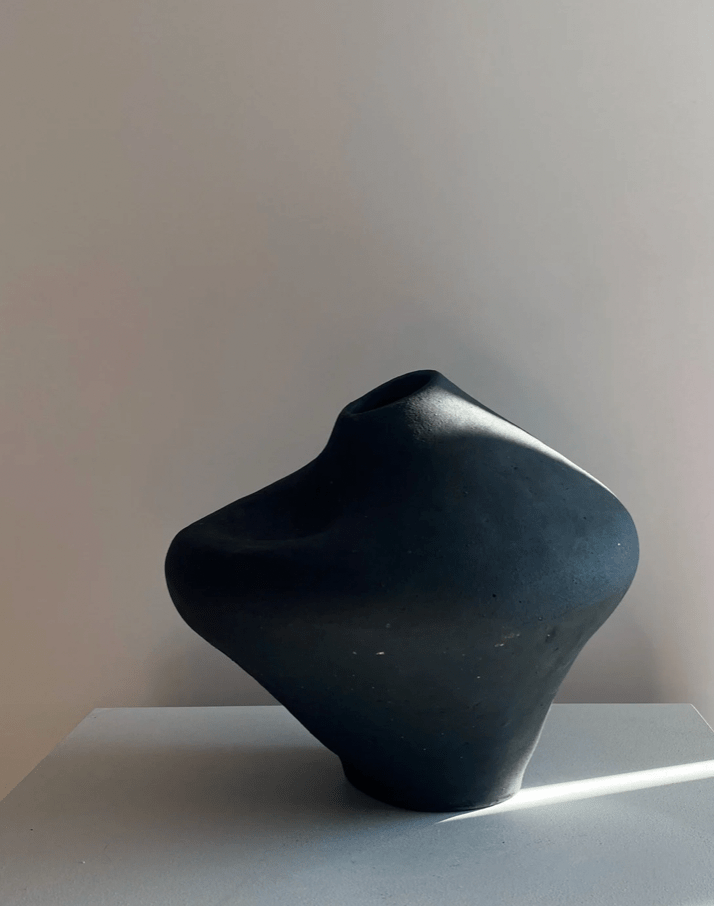 Black Ceramic Vase by Maku Ceramics