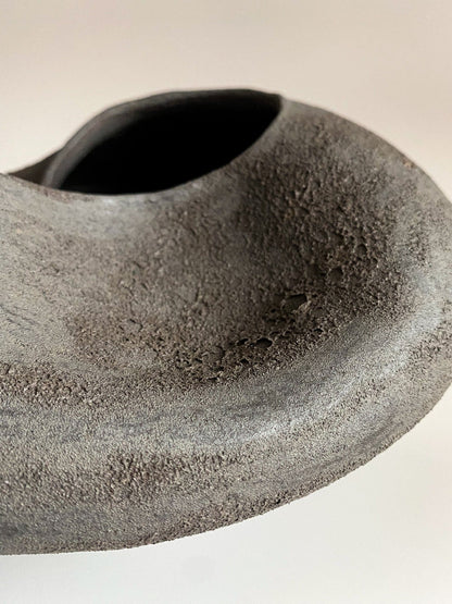 Black Textured Ceramic Vase by Maku Ceramics Vases