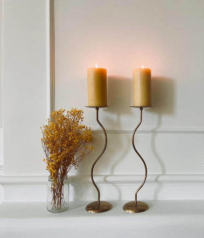 Brass Dancing Duo Candle Holders