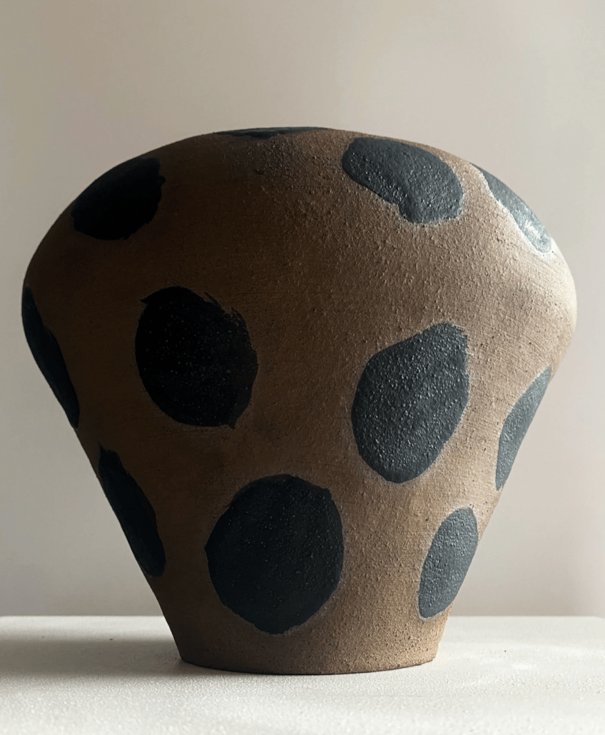 Brown Mottled Vase by Maku Ceramics