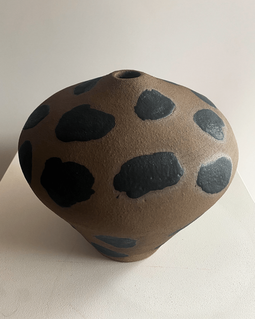 Brown Mottled Vase by Maku Ceramics