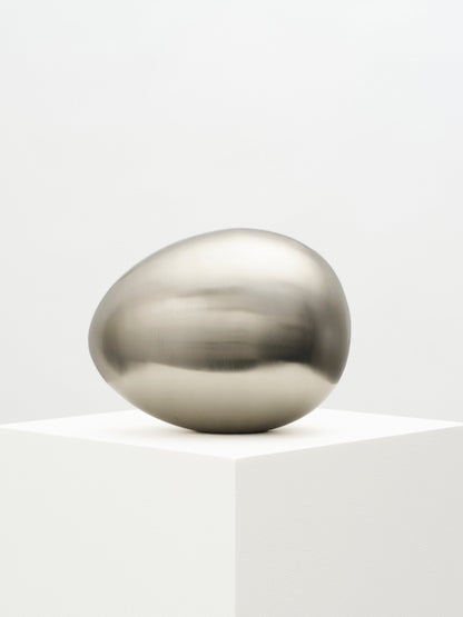 Brushed Steel Egg Sculpture sculptures