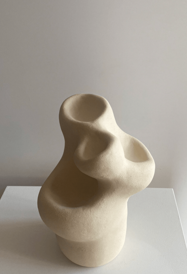 Cream Ceramic Sculpture by Maku Ceramics