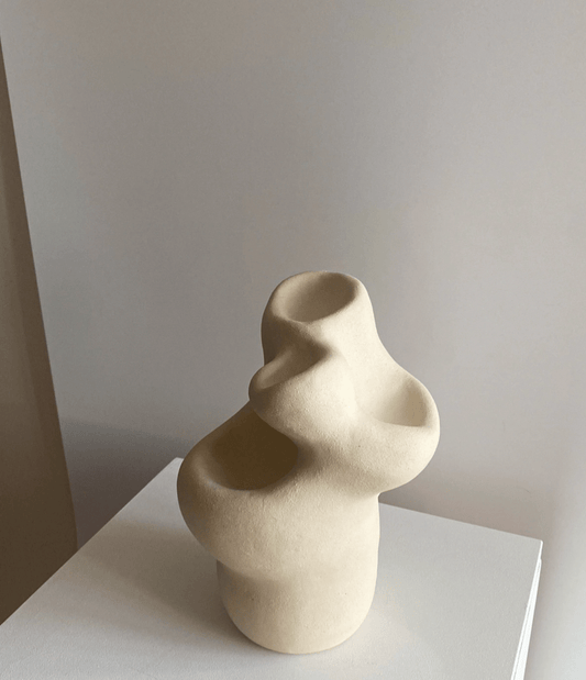 Cream Ceramic Sculpture by Maku Ceramics