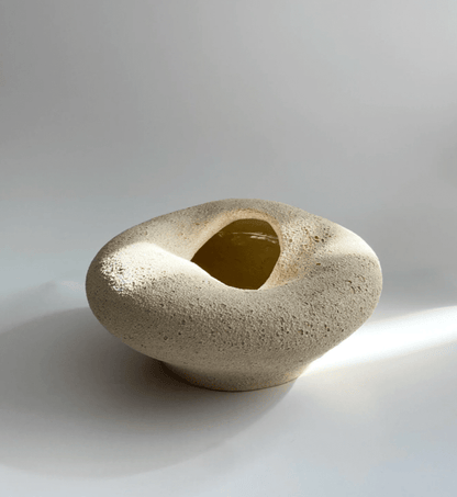 Cream Textured Ceramic Vase by Maku Ceramics