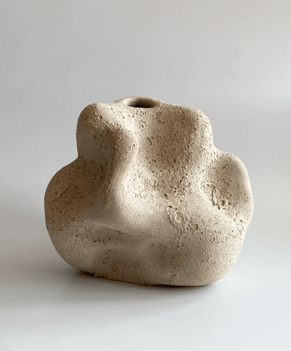 Cream Textured Ceramic Vase by Maku Ceramics