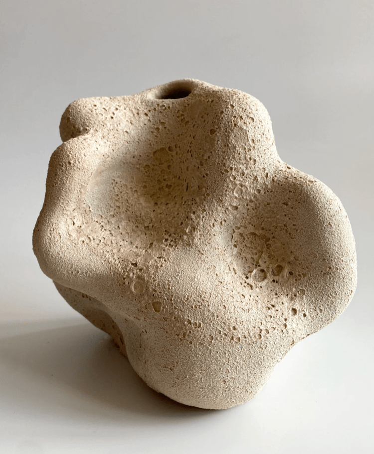 Cream Textured Ceramic Vase by Maku Ceramics