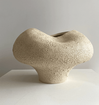 Cream Textured Vase by Maku Ceramics.