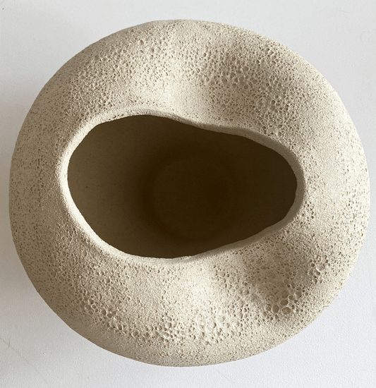 Cream Textured Vase by Maku Ceramics.