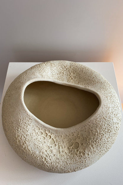 Cream Textured Vase by Maku Ceramics Vases