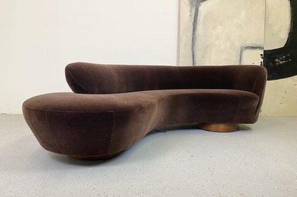 Curved Velvet Sofa (In the Manner of Vladmir Kagan) Sofas
